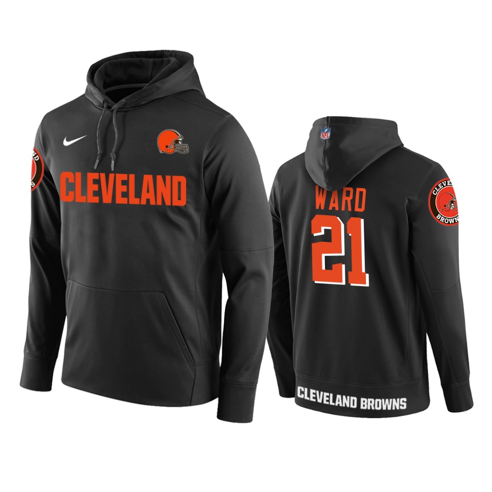 men's browns denzel ward black circuit wordmark hoodie