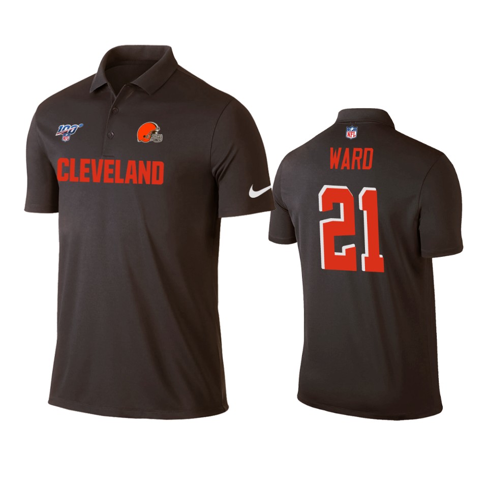 men's browns denzel ward brown 100th season polo