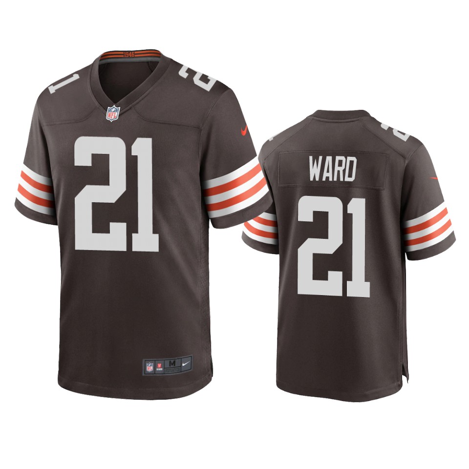 men's browns denzel ward brown 2020 game jersey