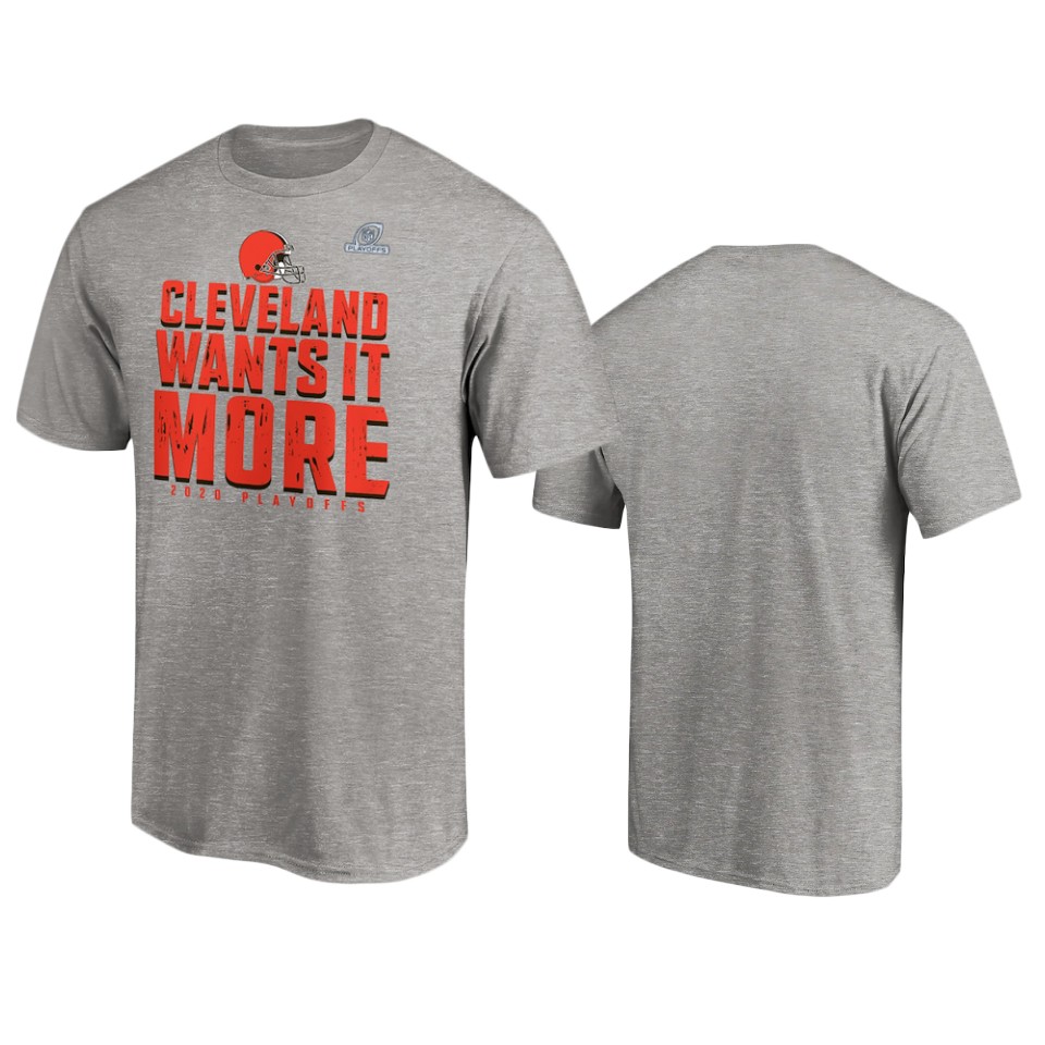 men's browns gray 2020 nfl playoffs shift t shirt