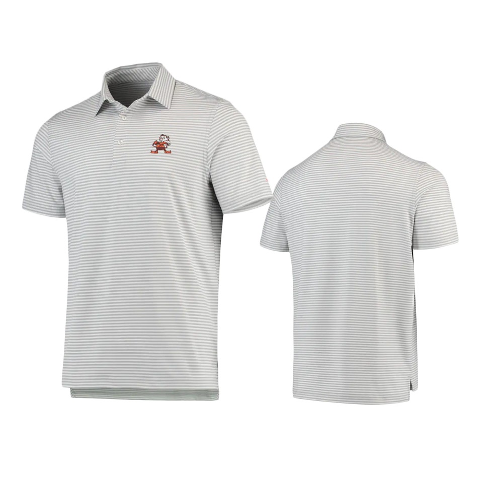 men's browns gray winstead stripe polo