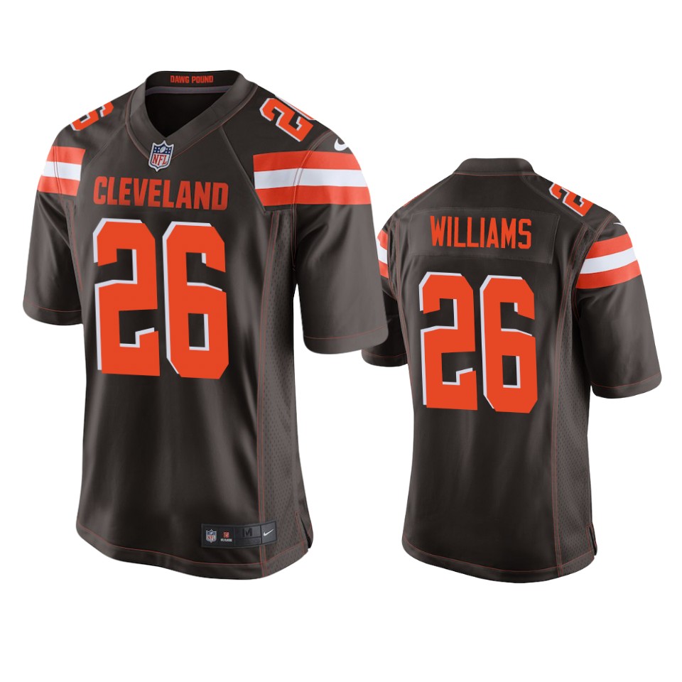 men's browns greedy williams brown game jersey