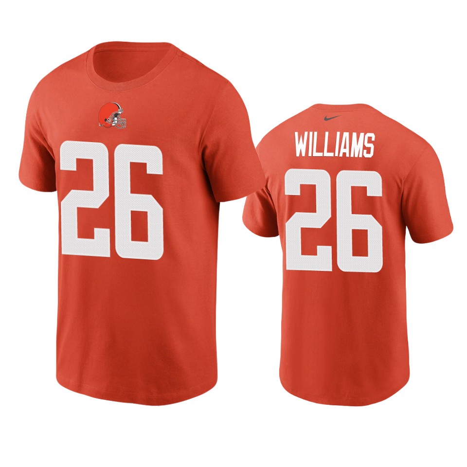 men's browns greedy williams nikeorange t shirt