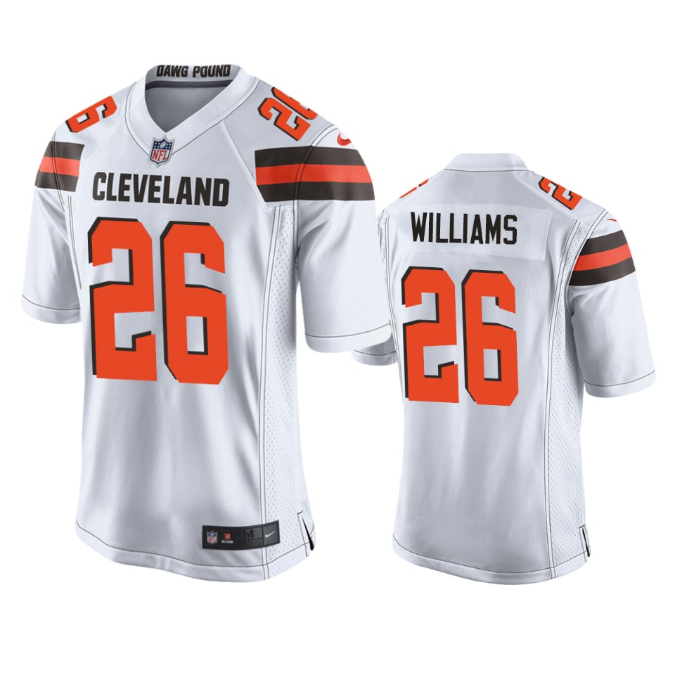 men's browns greedy williams white game jersey