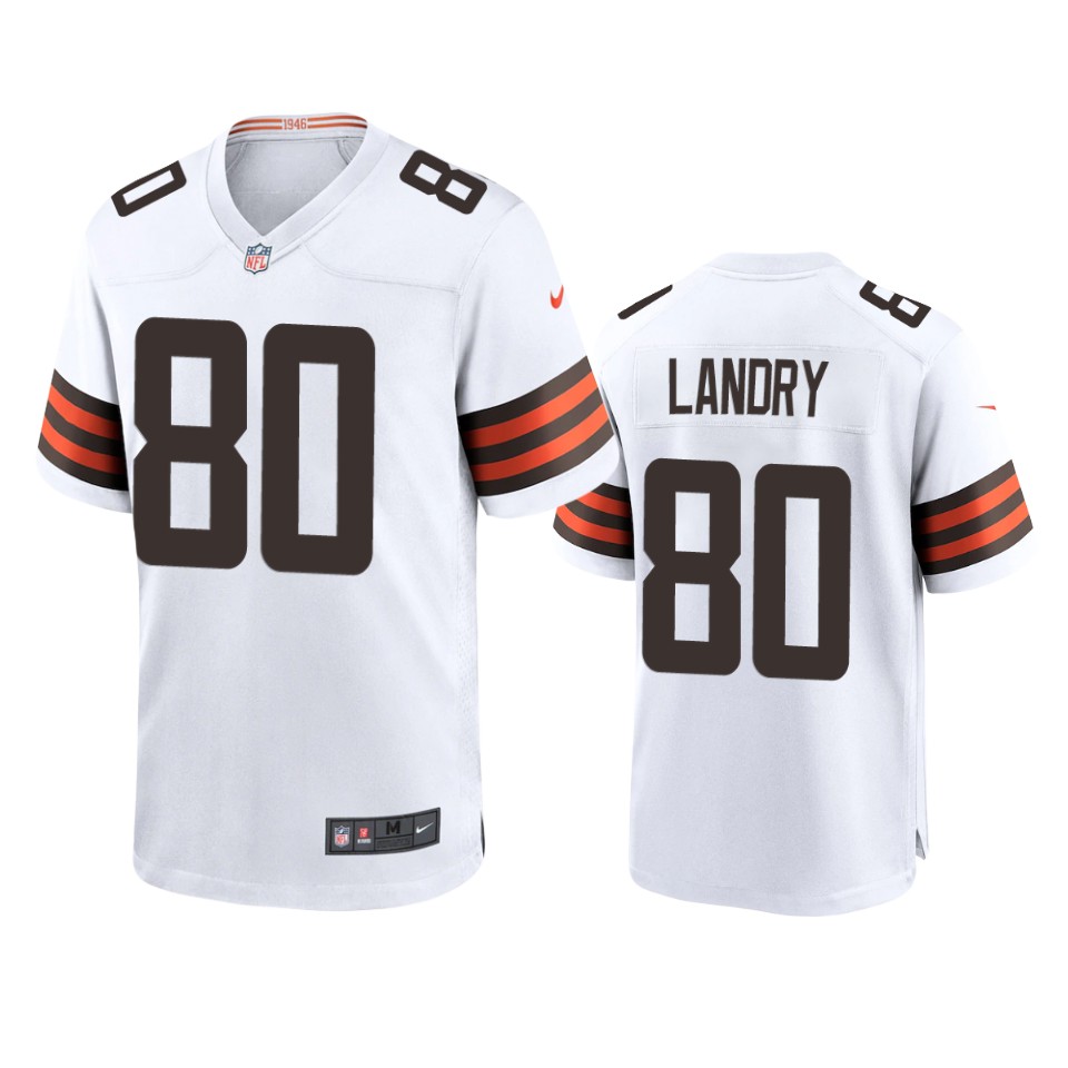 men's browns jarvis landry white 2020 game jersey