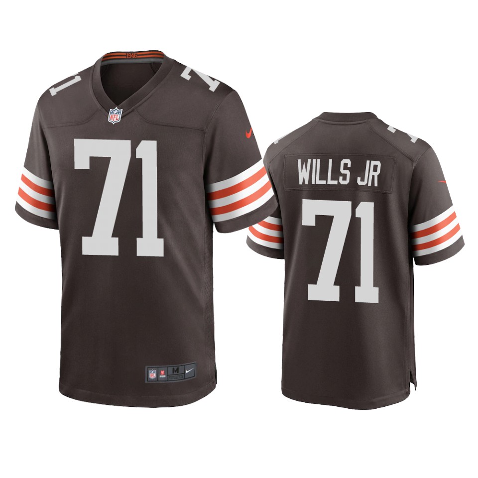 men's browns jedrick wills brown game jersey