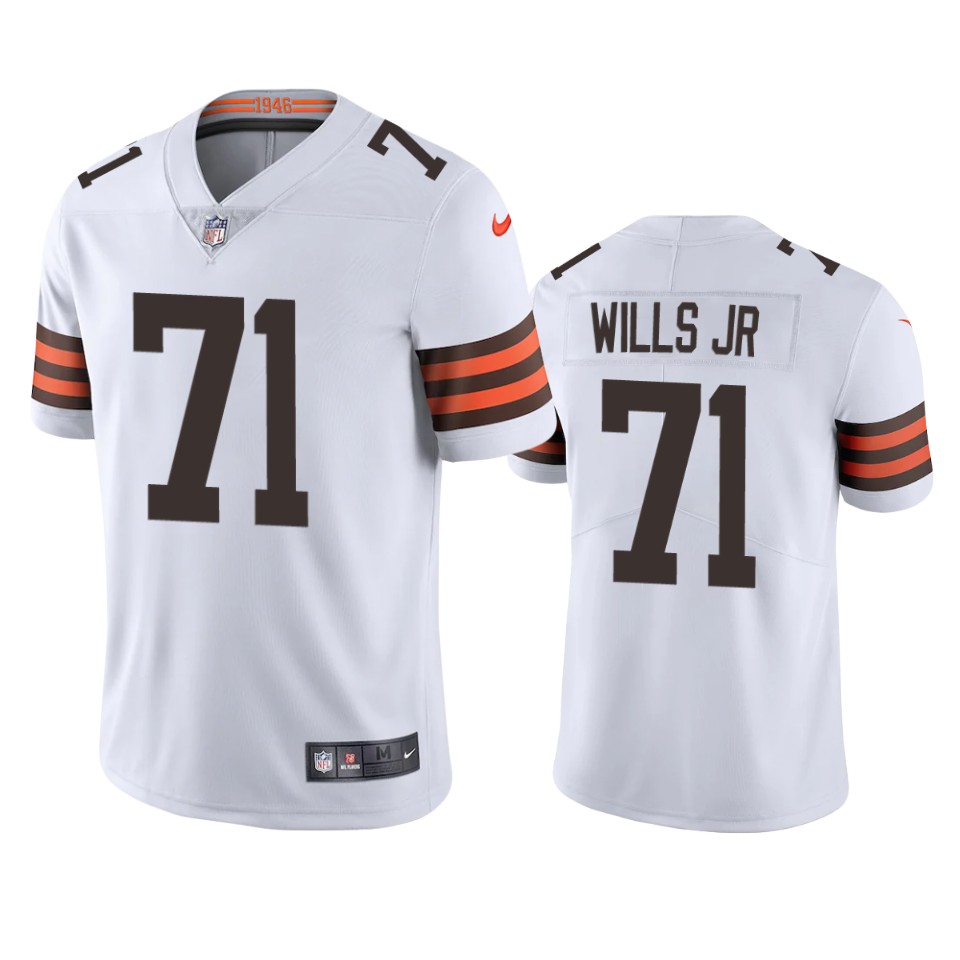 men's browns jedrick wills white vapor limited jersey