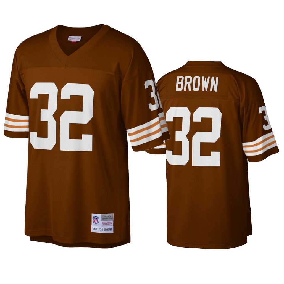 men's browns jim brown brown legacy replica jersey