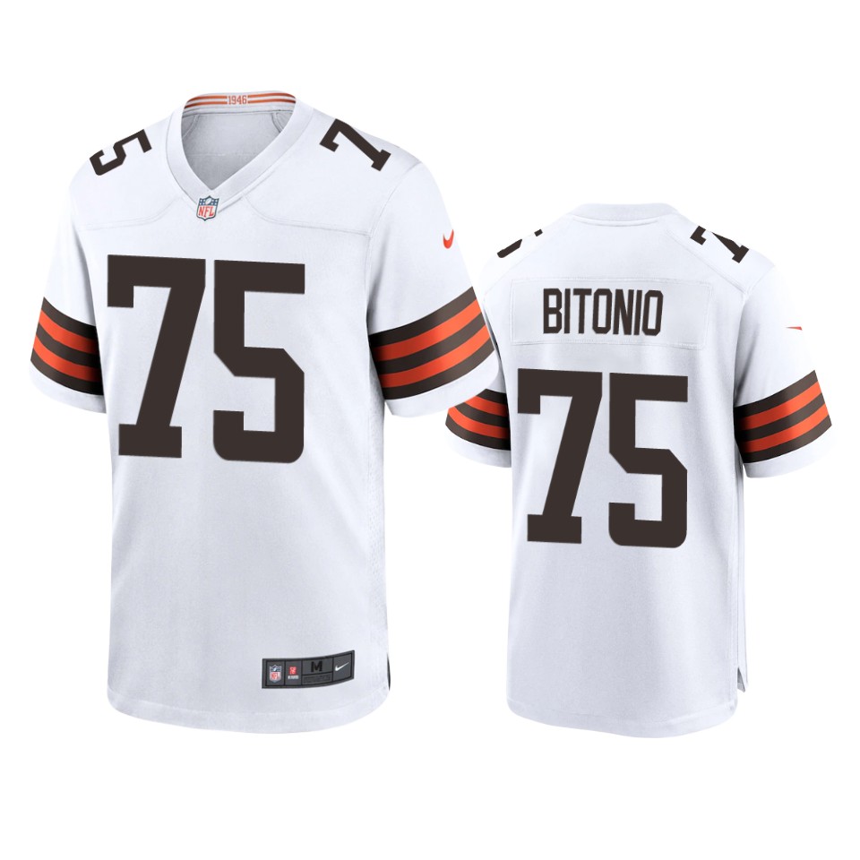 men's browns joel bitonio white 2020 game jersey