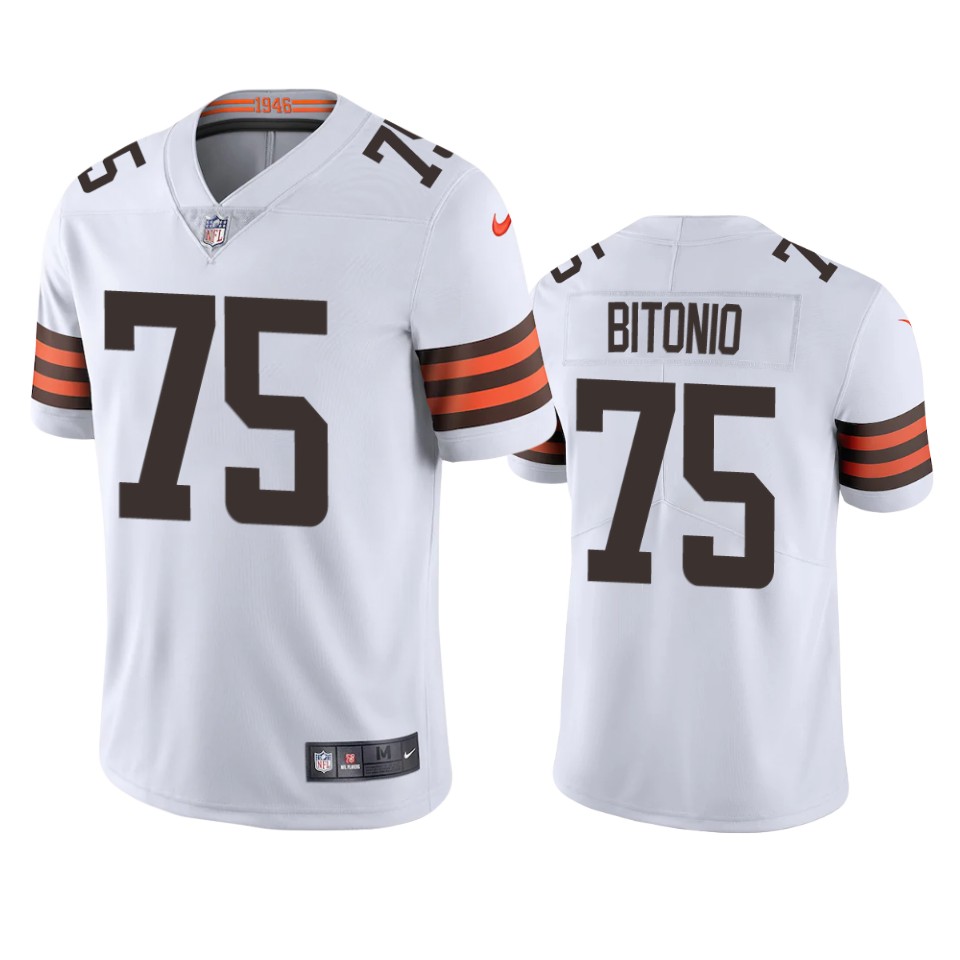 men's browns joel bitonio white 2020 vapor limited jersey