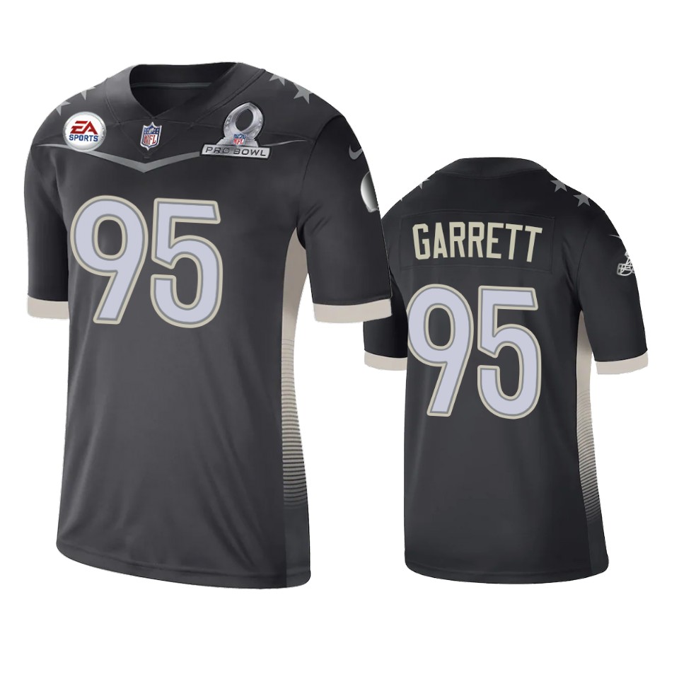 men's browns myles garrett anthracite 2021 afc pro bowl game jersey