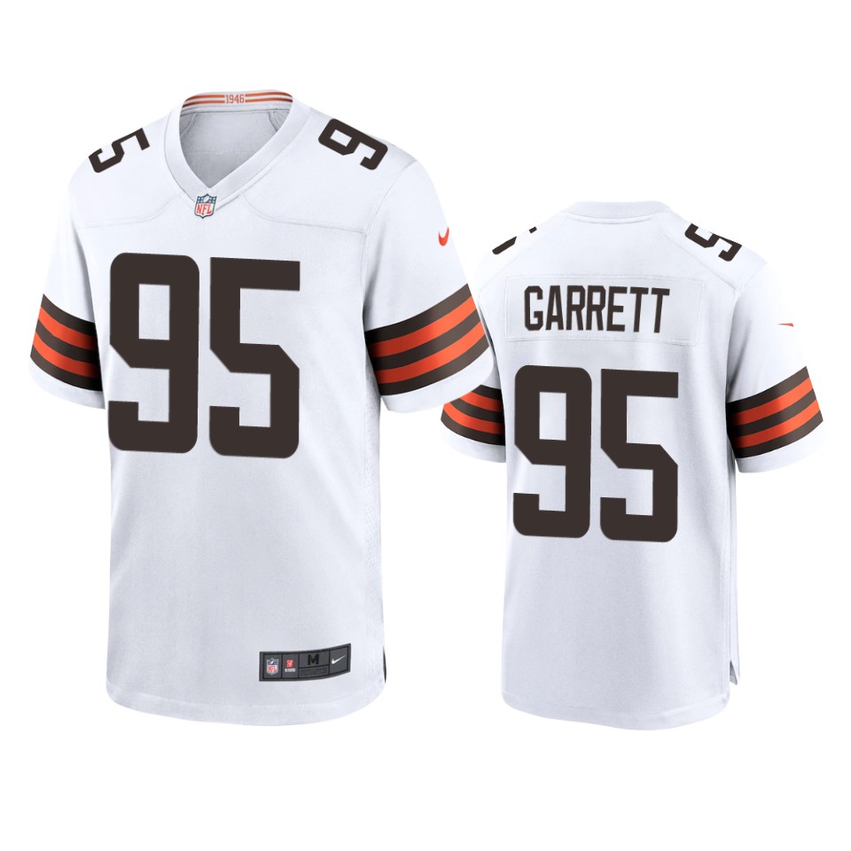men's browns myles garrett white 2020 game jersey
