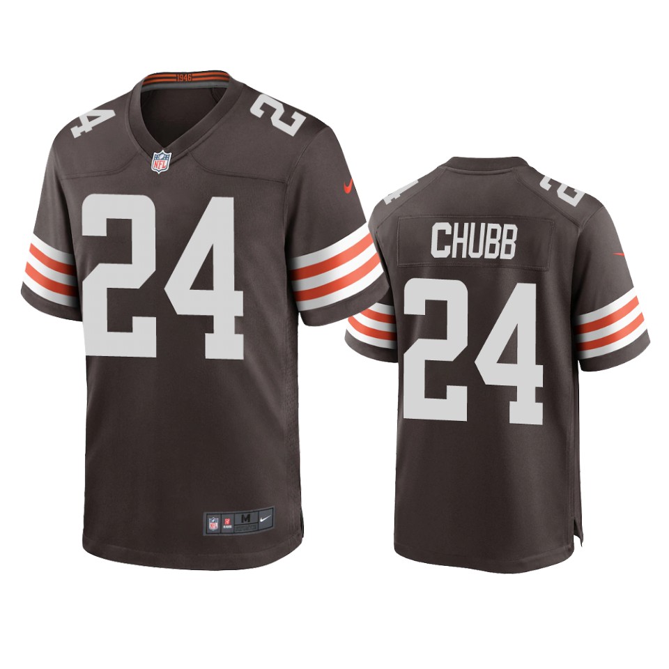 men's browns nick chubb brown 2020 game jersey