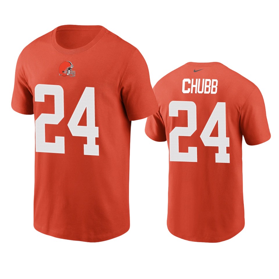 men's browns nick chubb nikeorange t shirt