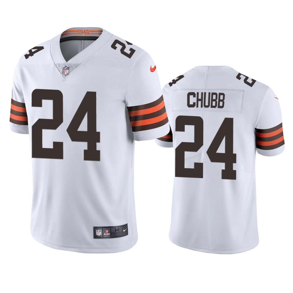 men's browns nick chubb white 2020 vapor limited jersey