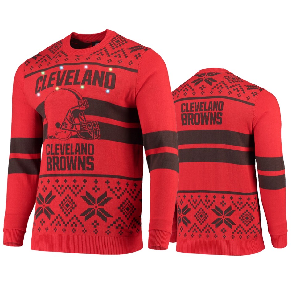 men's browns orange 2019 ugly christmas sweater