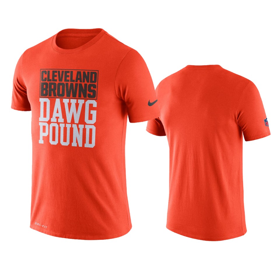 men's browns orange sideline local performance t shirt