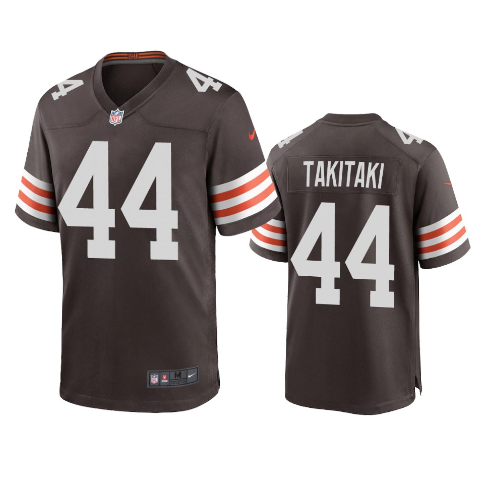 men's browns sione takitaki brown 2020 game jersey