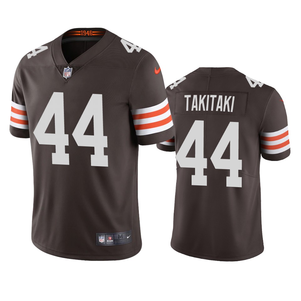 men's browns sione takitaki brown 2020 vapor limited jersey