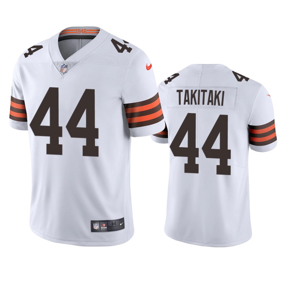 men's browns sione takitaki white 2020 vapor limited jersey