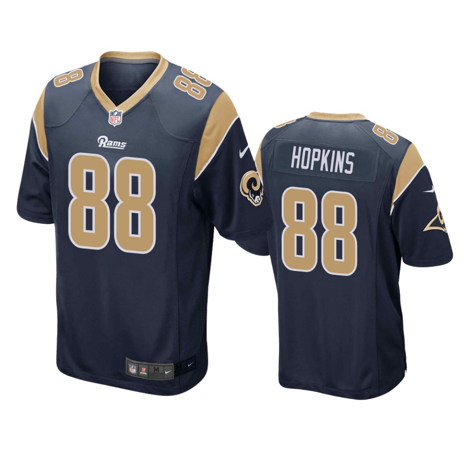 men's brycen hopkins rams navy game jersey
