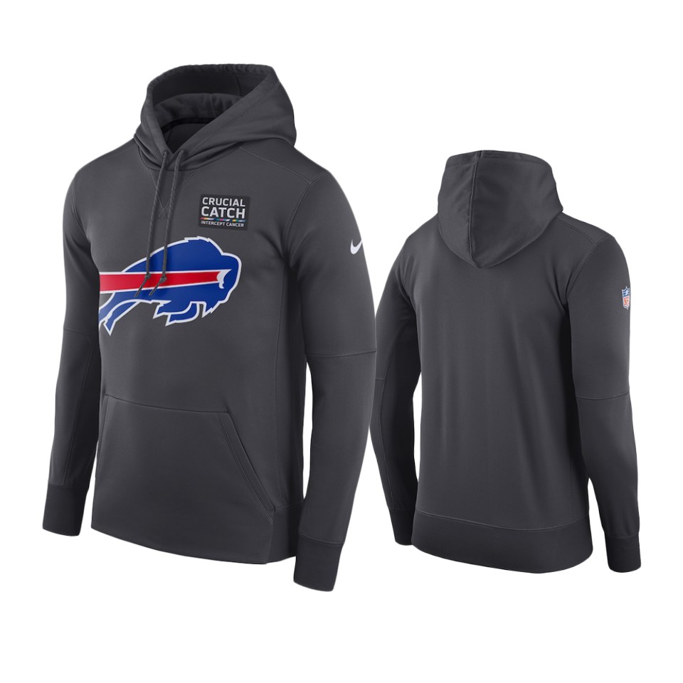 men's buffalo bills anthracite crucial catch performance hoodie