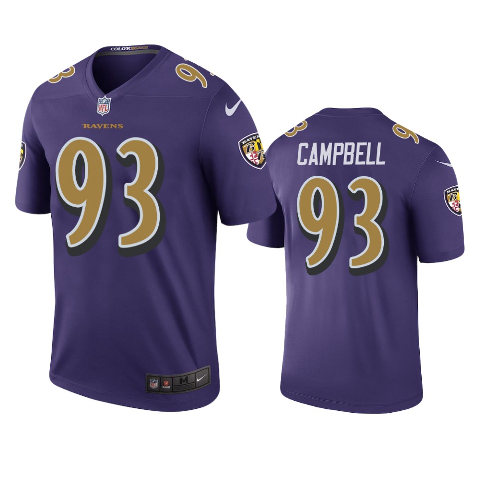 men's calais campbell ravens purple color rush legend jersey