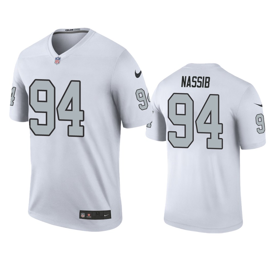 men's carl nassib raiders white color rush legend jersey