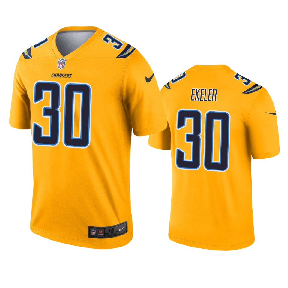 men's chargers austin ekeler gold inverted legend jersey