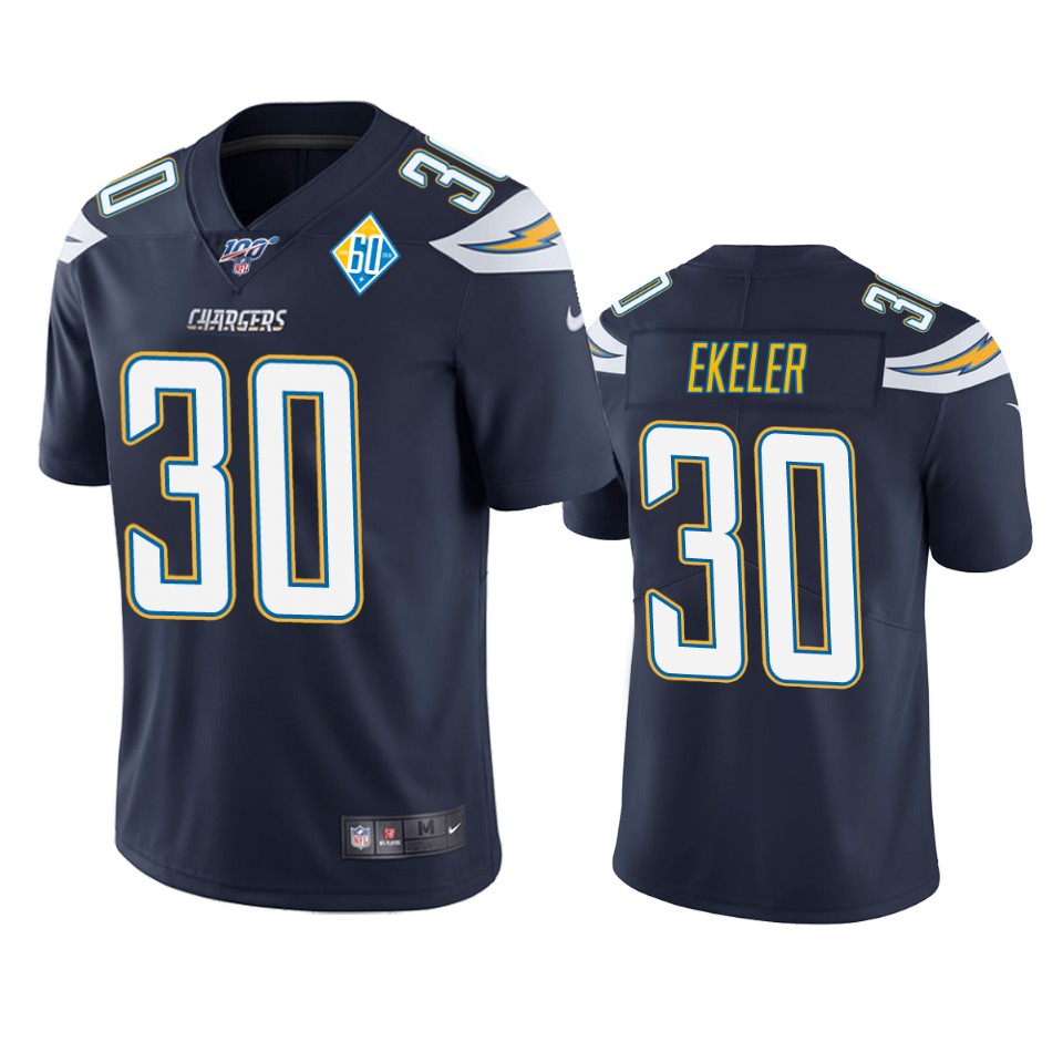 men's chargers austin ekeler navy 60th anniversary vapor limited jersey