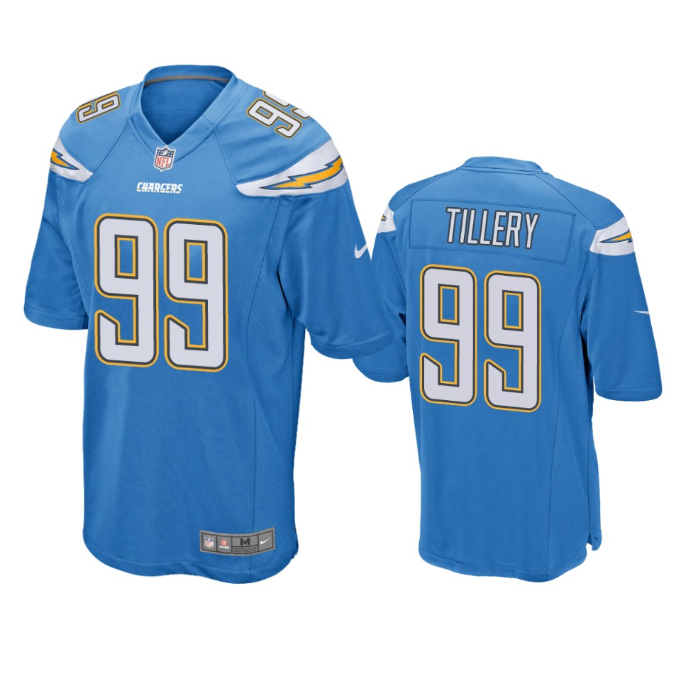 men's chargers jerry tillery blue game jersey