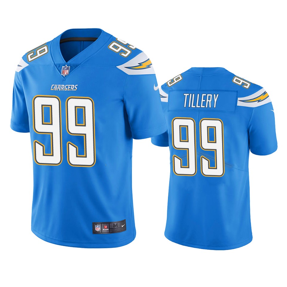 men's chargers jerry tillery light blue vapor limited jersey