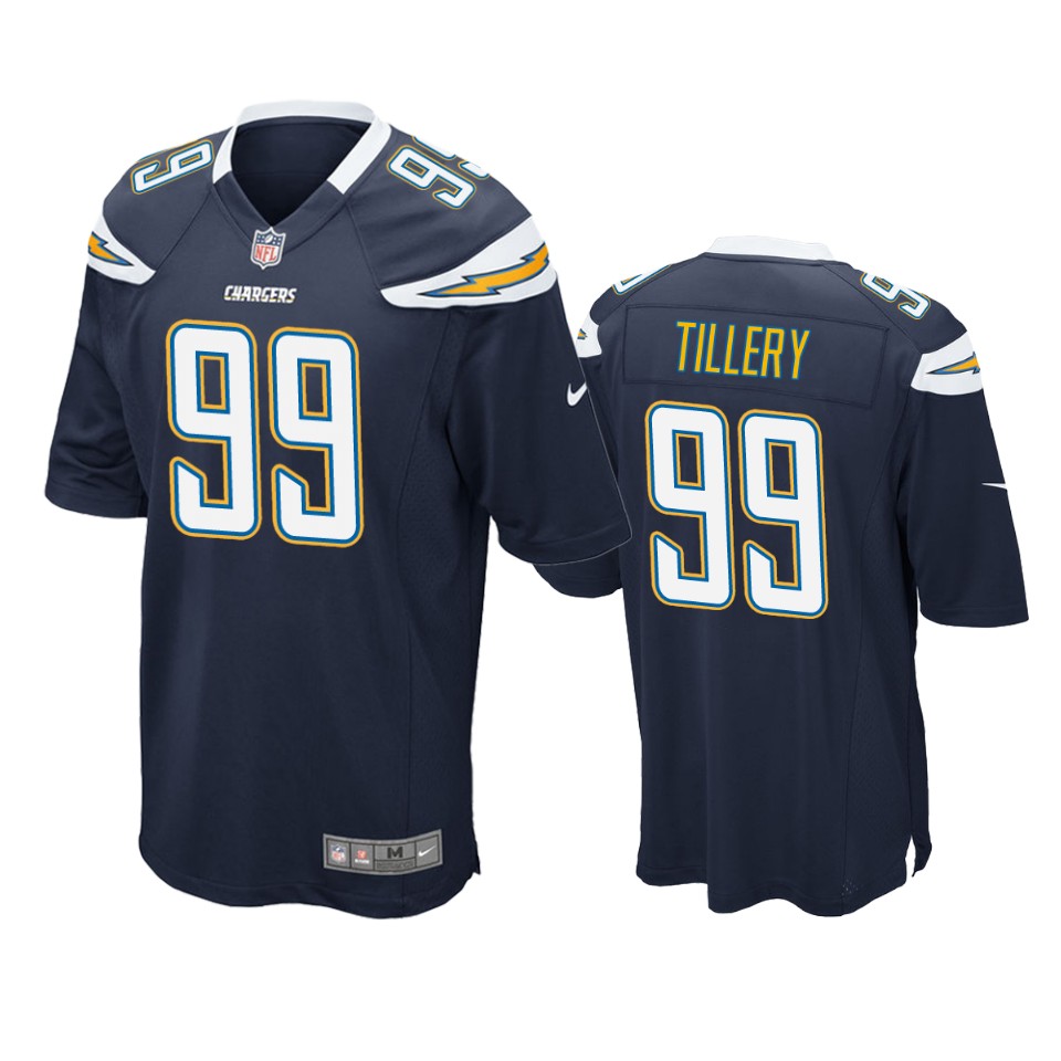 men's chargers jerry tillery navy game jersey