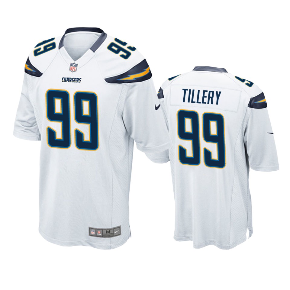 men's chargers jerry tillery white game jersey