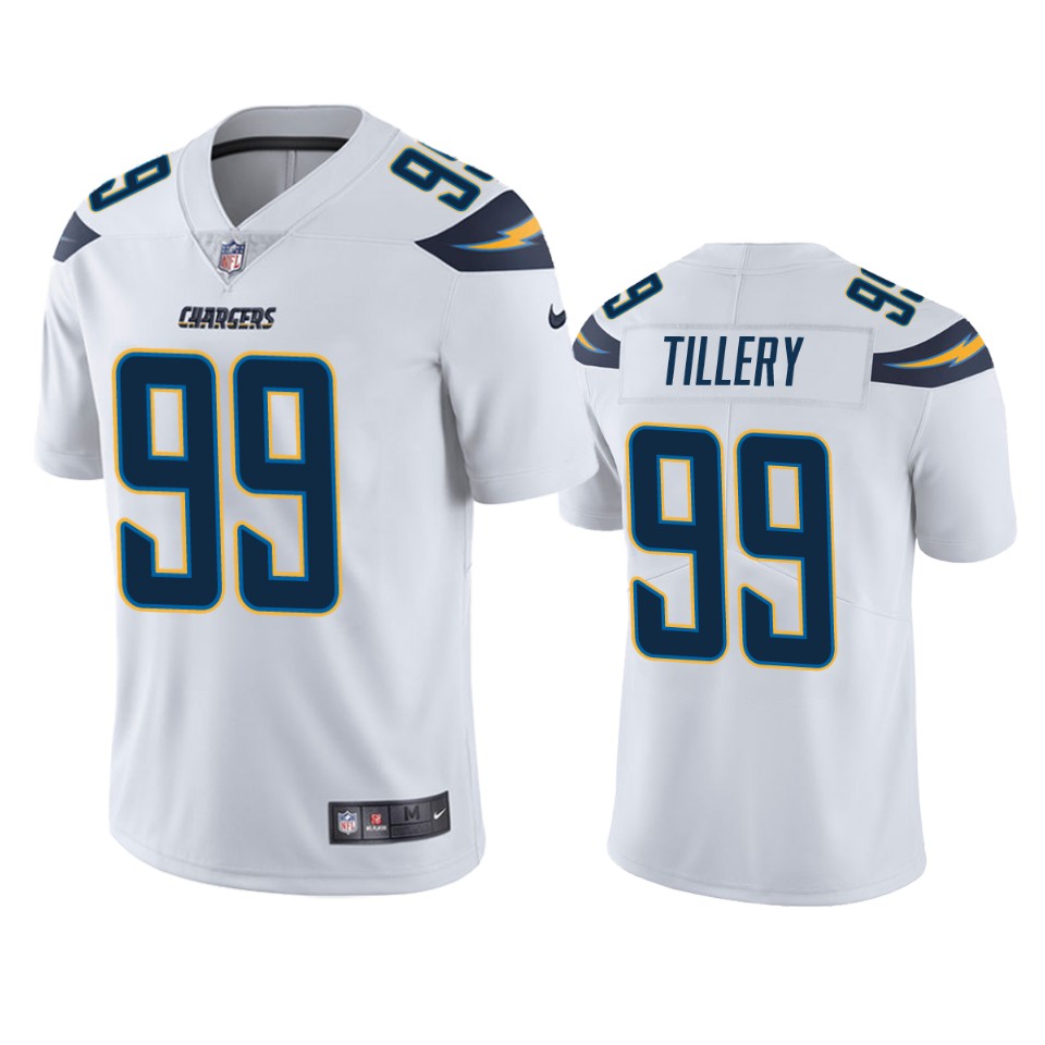 men's chargers jerry tillery white vapor limited jersey