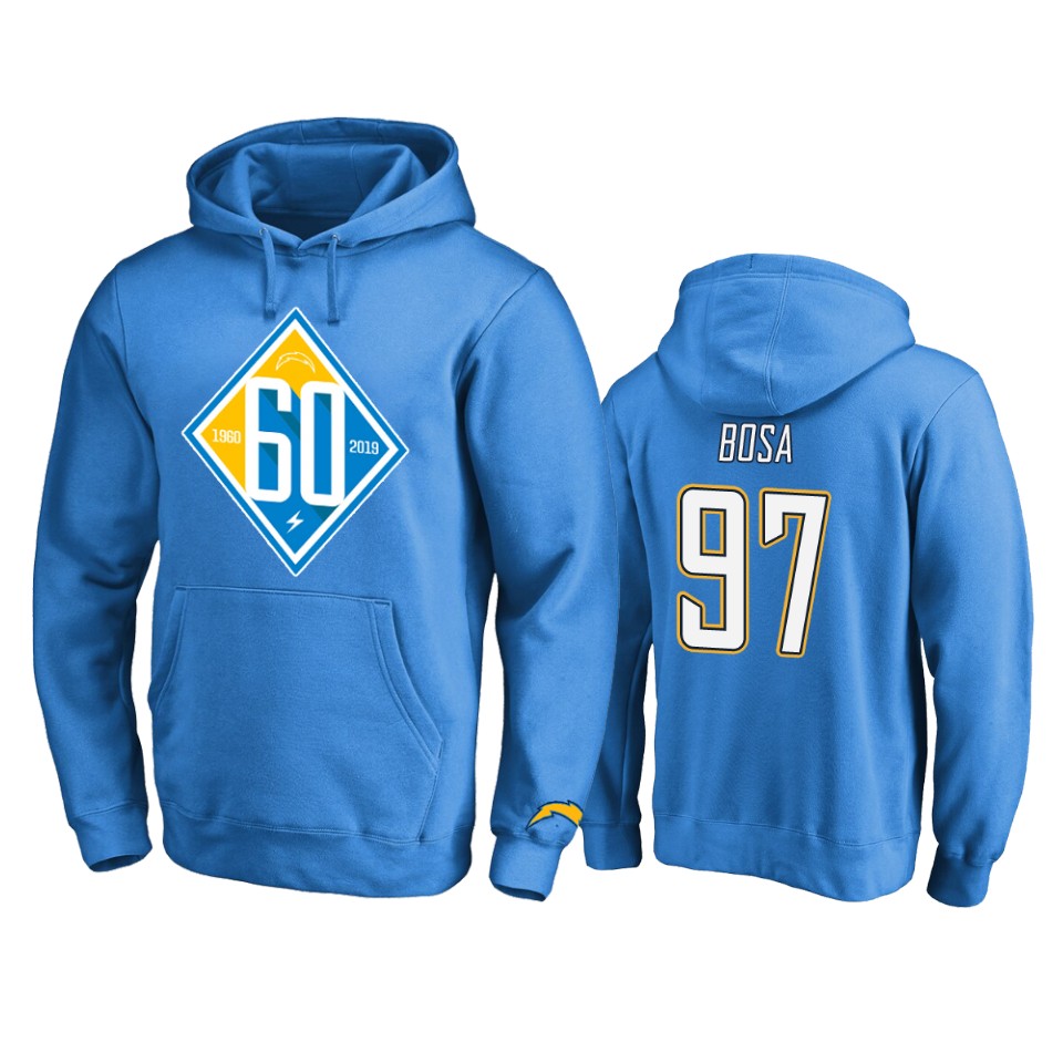 men's chargers joey bosa light blue 60th anniversary hoodie