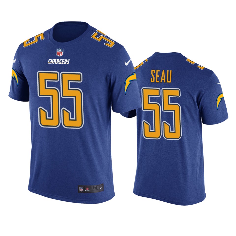 men's chargers junior seau royal color rush t shirt