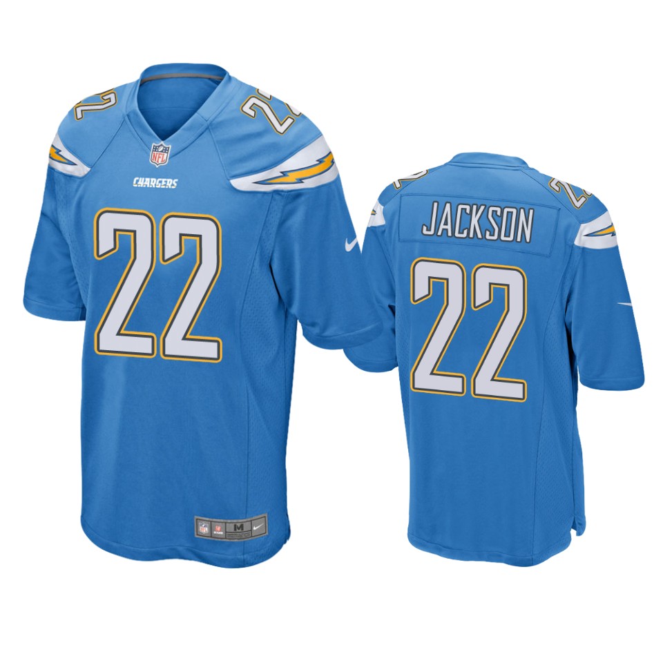 men's chargers justin jackson blue game jersey