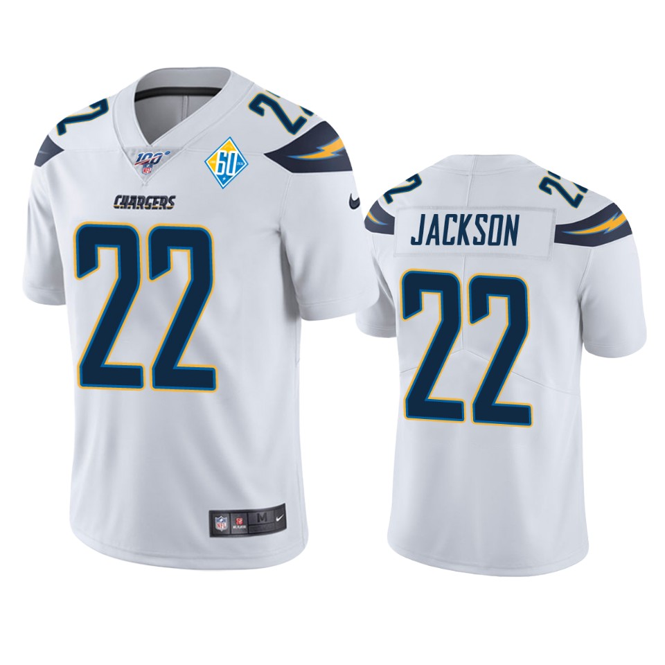 men's chargers justin jackson white 60th anniversary vapor limited jersey
