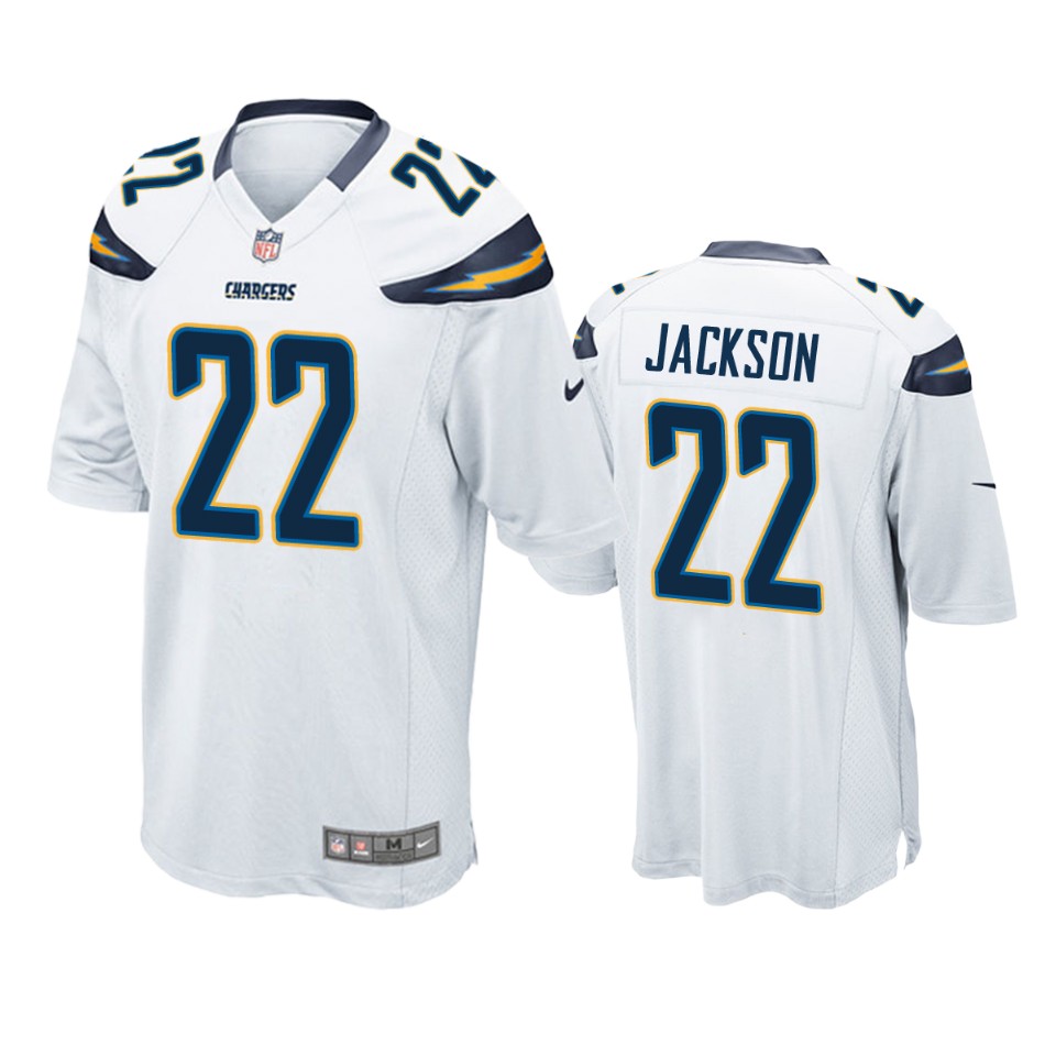 men's chargers justin jackson white game jersey