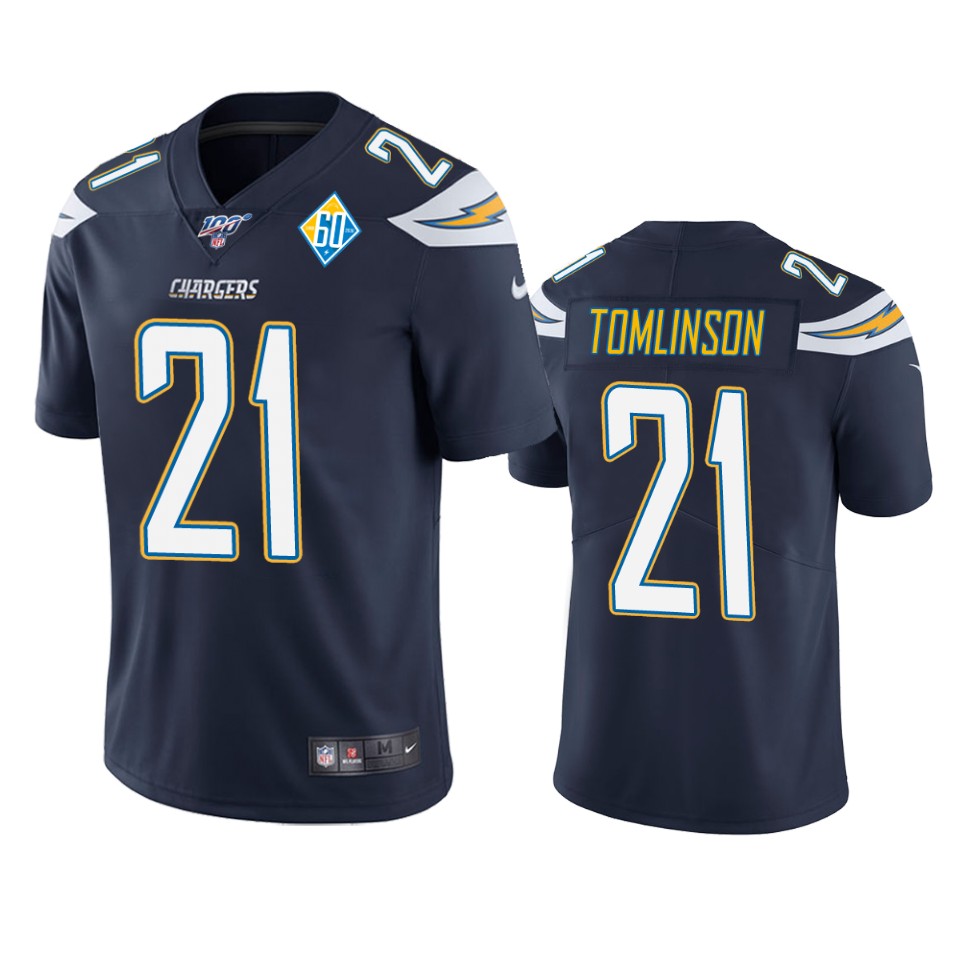 men's chargers ladainian tomlinson navy 60th anniversary vapor limited jersey