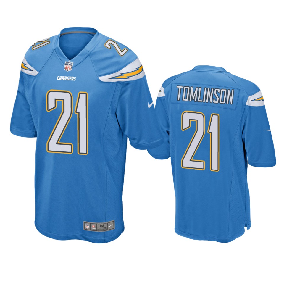 men's chargers ladainian tomlinson powder blue game jersey