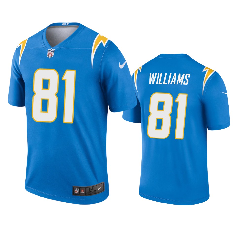 men's chargers mike williams powder blue 2020 legend jersey