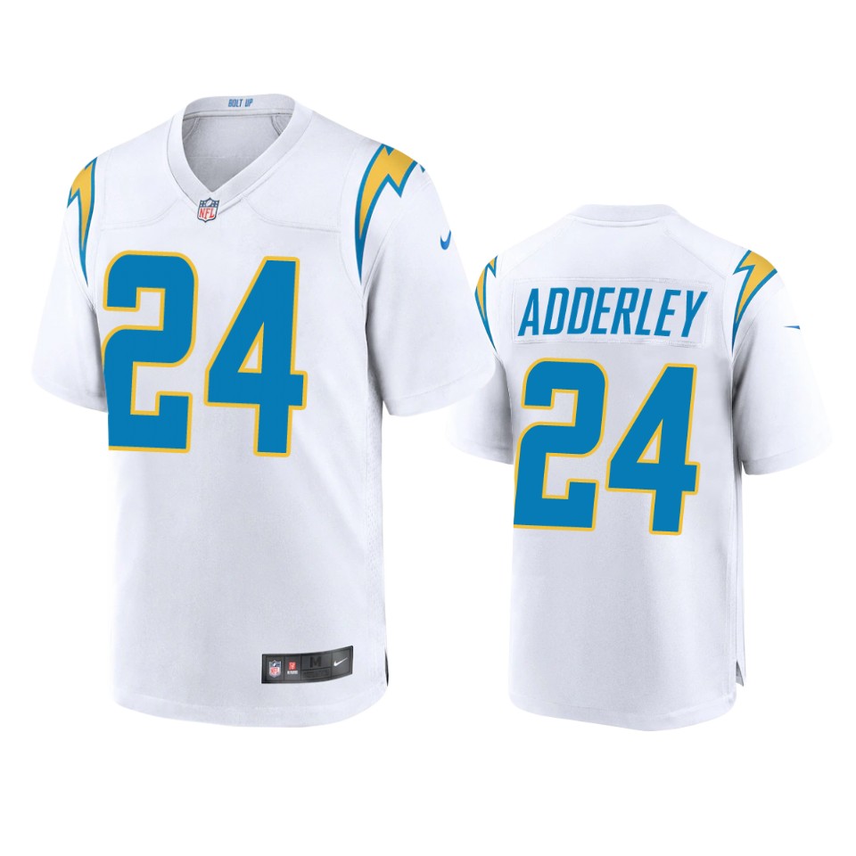 men's chargers nasir adderley white 2020 game jersey