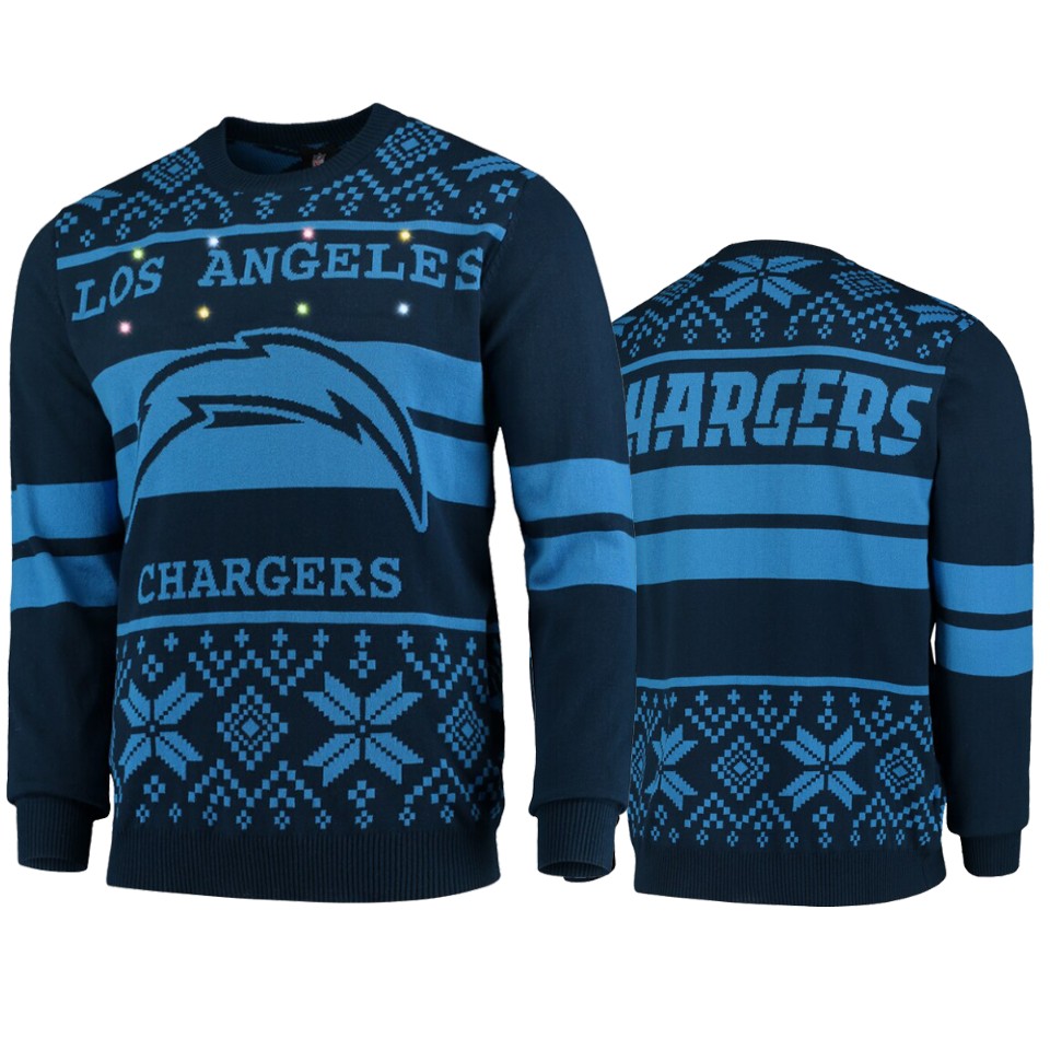 men's chargers navy 2019 ugly christmas sweater