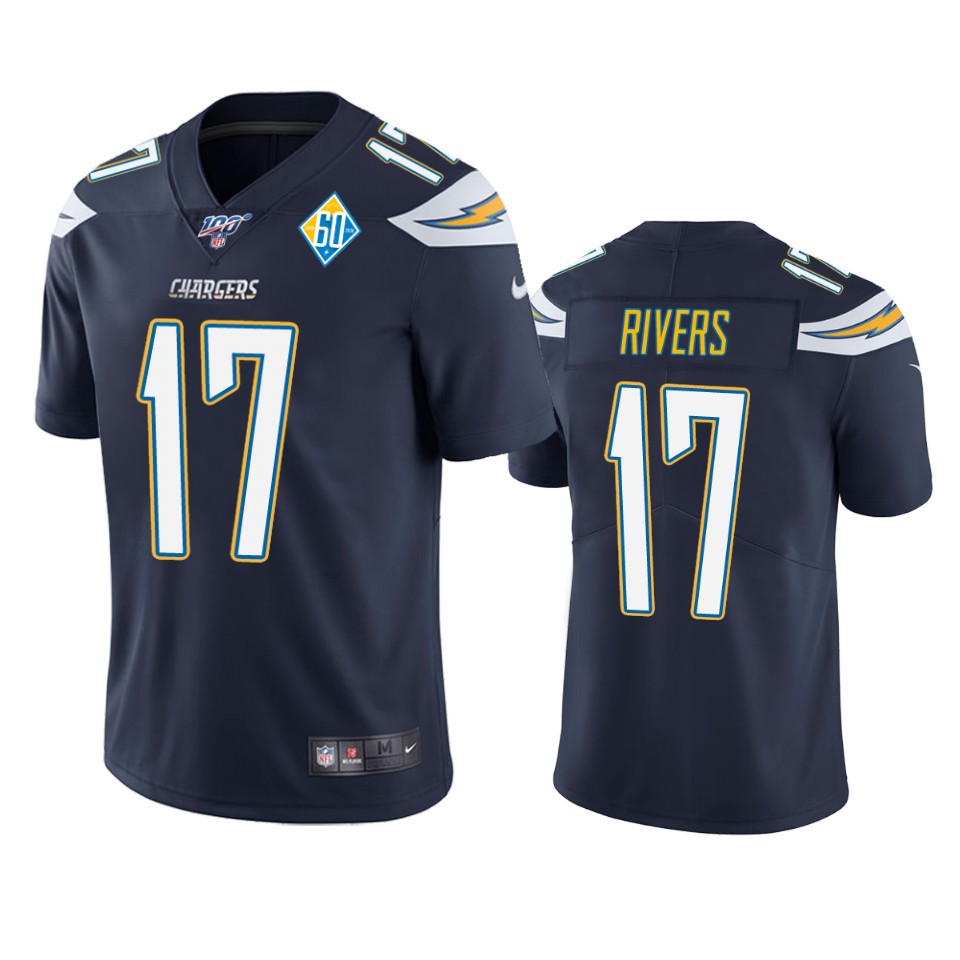 men's chargers philip rivers navy 60th anniversary vapor limited jersey