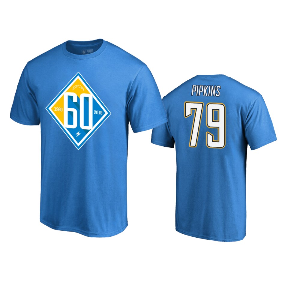 men's chargers trey pipkins light blue 60th anniversary t shirt