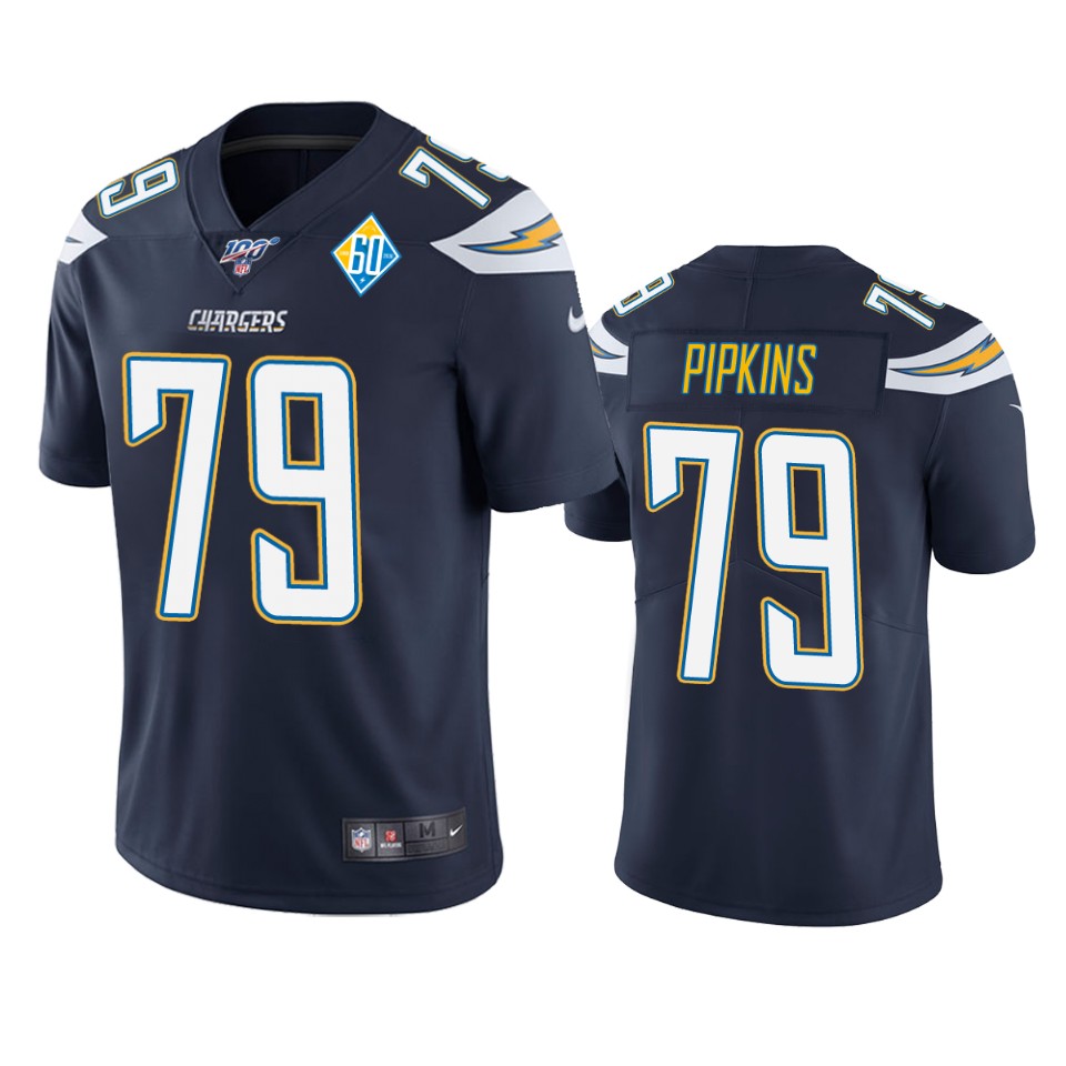 men's chargers trey pipkins navy 60th anniversary vapor limited jersey