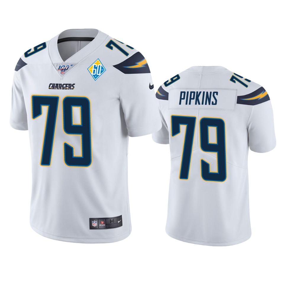 men's chargers trey pipkins white 60th anniversary vapor limited jersey