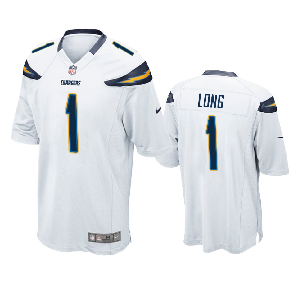 men's chargers ty long white game jersey